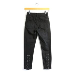 Topshop Moto Jamie petite black jeans lace up back gothic W26 L28 trendy punk